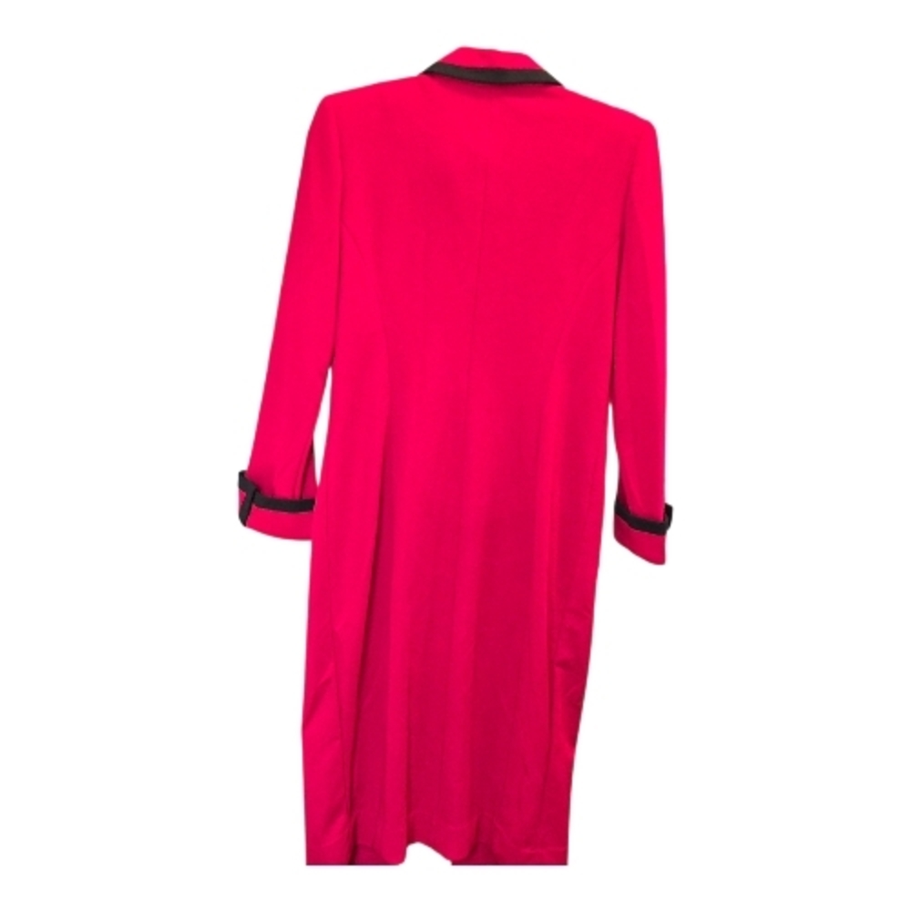 Leslie Fay Red Coat with Black Accents - Picture 2 of 5